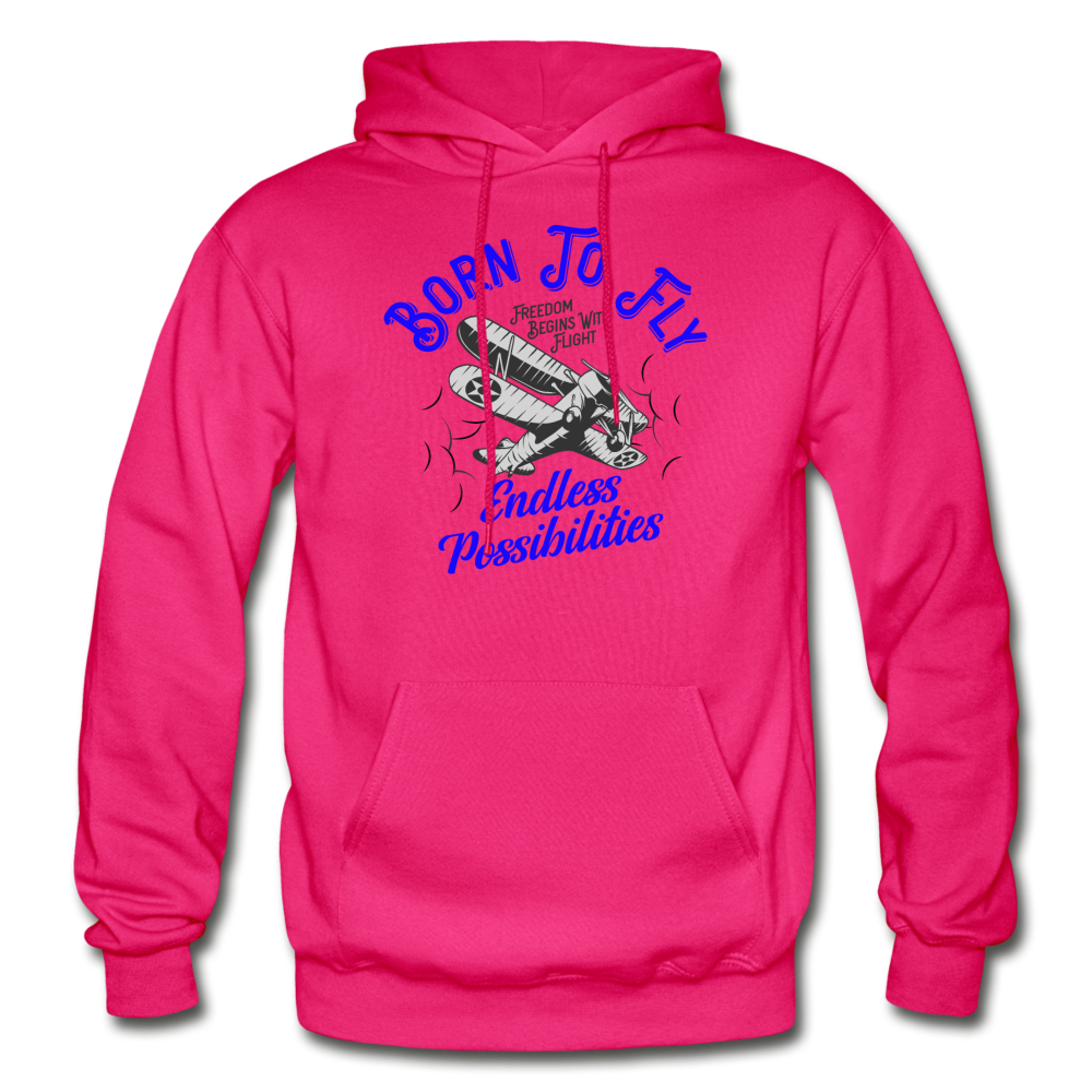 Born To Fly - Endless - Gildan Heavy Blend Adult Hoodie - fuchsia