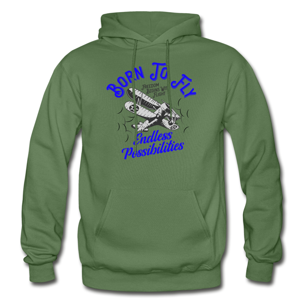 Born To Fly - Endless - Gildan Heavy Blend Adult Hoodie - military green