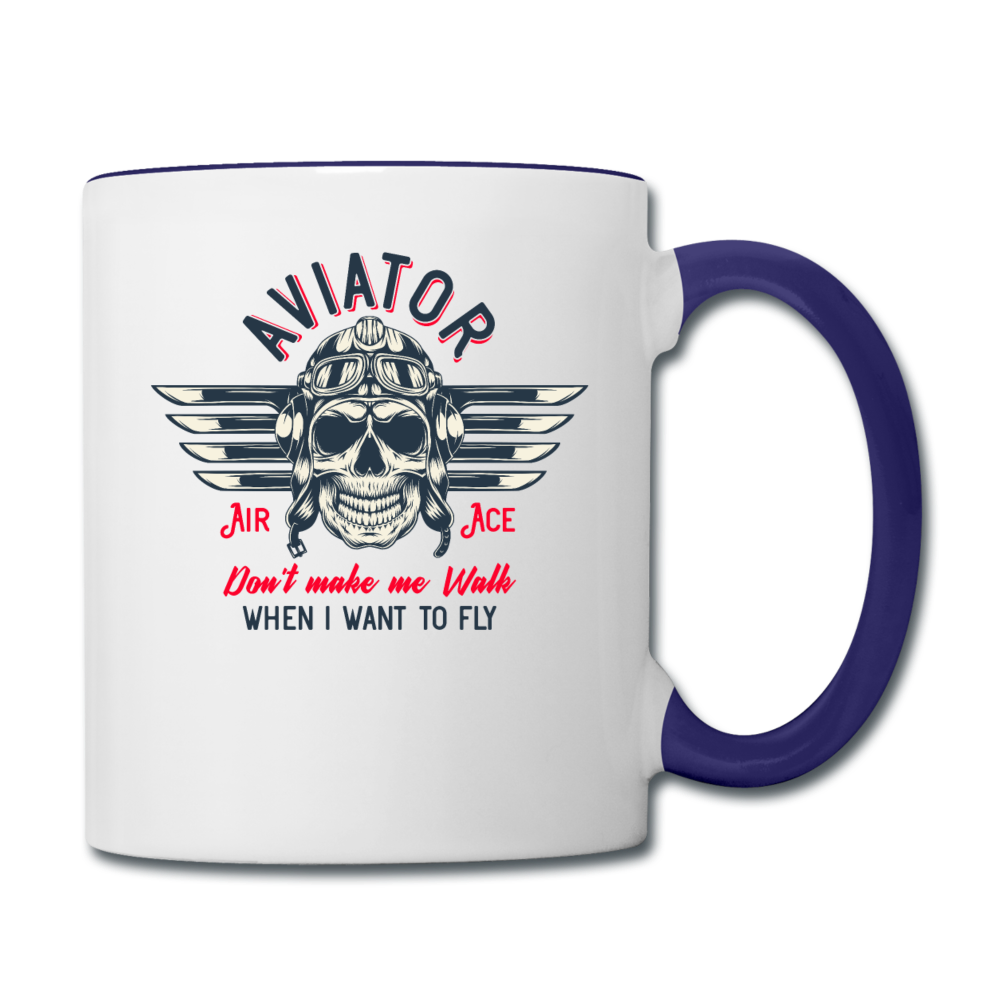 Aviator - Air Ace - Contrast Coffee Mug - white/cobalt blue