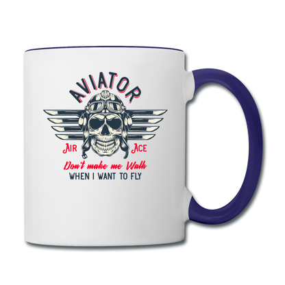 Aviator - Air Ace - Contrast Coffee Mug - white/cobalt blue