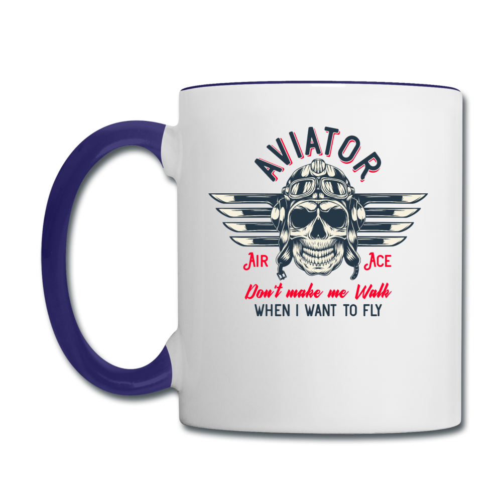 Aviator - Air Ace - Contrast Coffee Mug - white/cobalt blue