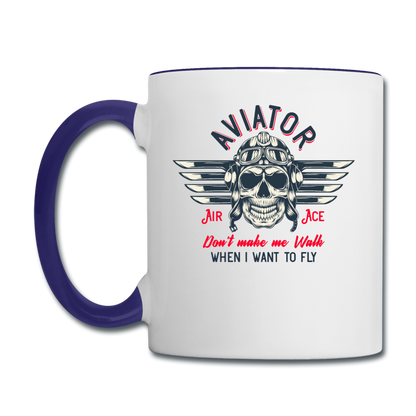 Aviator - Air Ace - Contrast Coffee Mug - white/cobalt blue