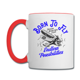 Born To Fly - Endless - Contrast Coffee Mug - white/red