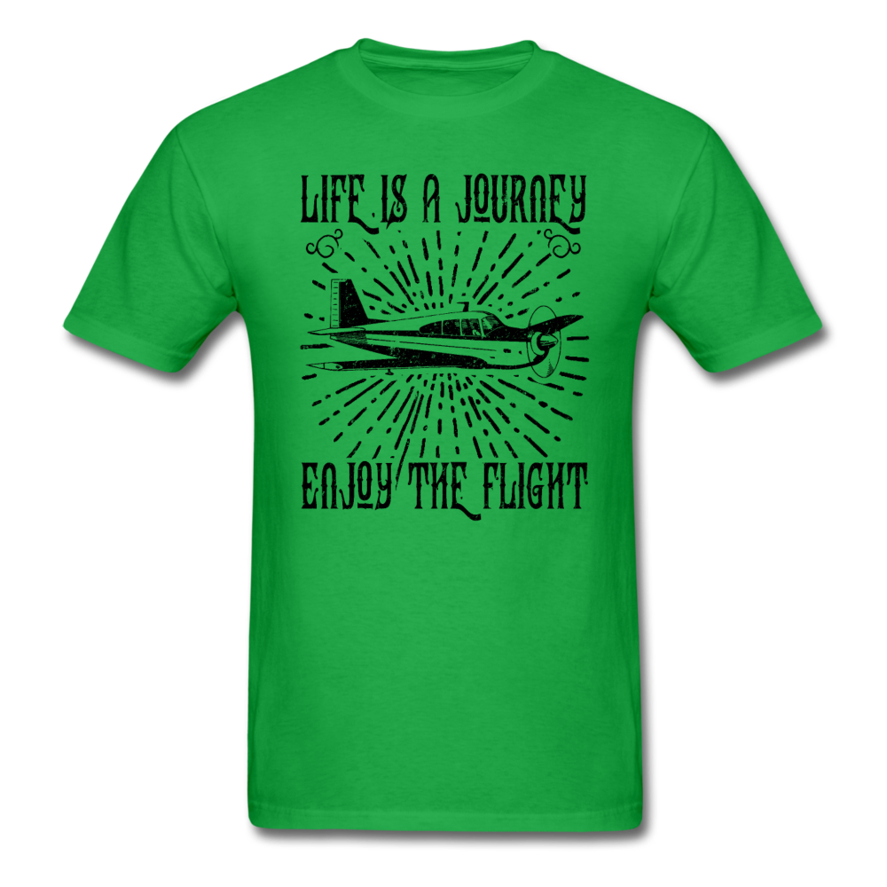 Life Is A Journey - Flight - Black - Unisex Classic T-Shirt - bright green