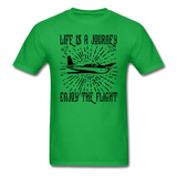 Life Is A Journey - Flight - Black - Unisex Classic T-Shirt - bright green