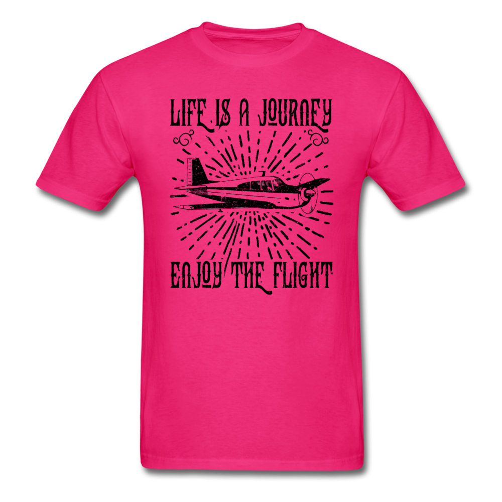 Life Is A Journey - Flight - Black - Unisex Classic T-Shirt - fuchsia