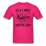 Life Is A Journey - Flight - Black - Unisex Classic T-Shirt - fuchsia