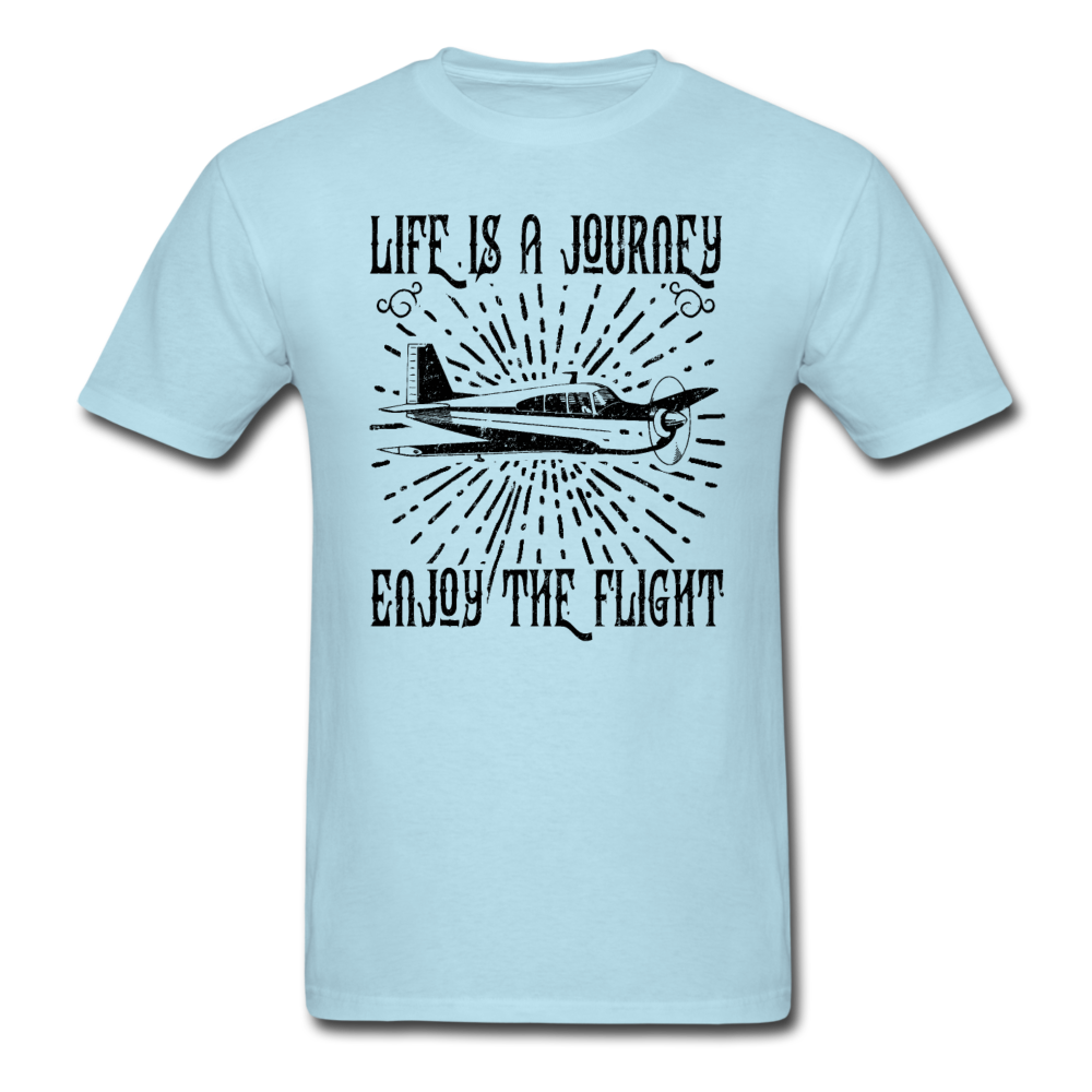 Life Is A Journey - Flight - Black - Unisex Classic T-Shirt - powder blue