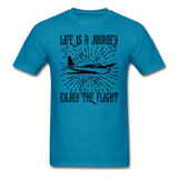 Life Is A Journey - Flight - Black - Unisex Classic T-Shirt - turquoise