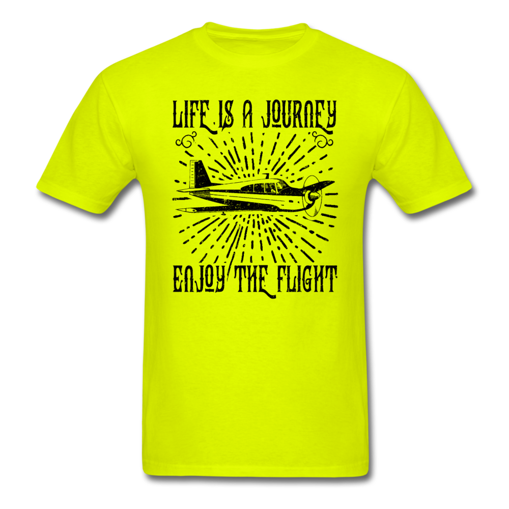 Life Is A Journey - Flight - Black - Unisex Classic T-Shirt - safety green