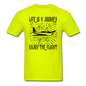 Life Is A Journey - Flight - Black - Unisex Classic T-Shirt - safety green