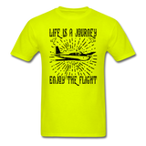 Life Is A Journey - Flight - Black - Unisex Classic T-Shirt - safety green