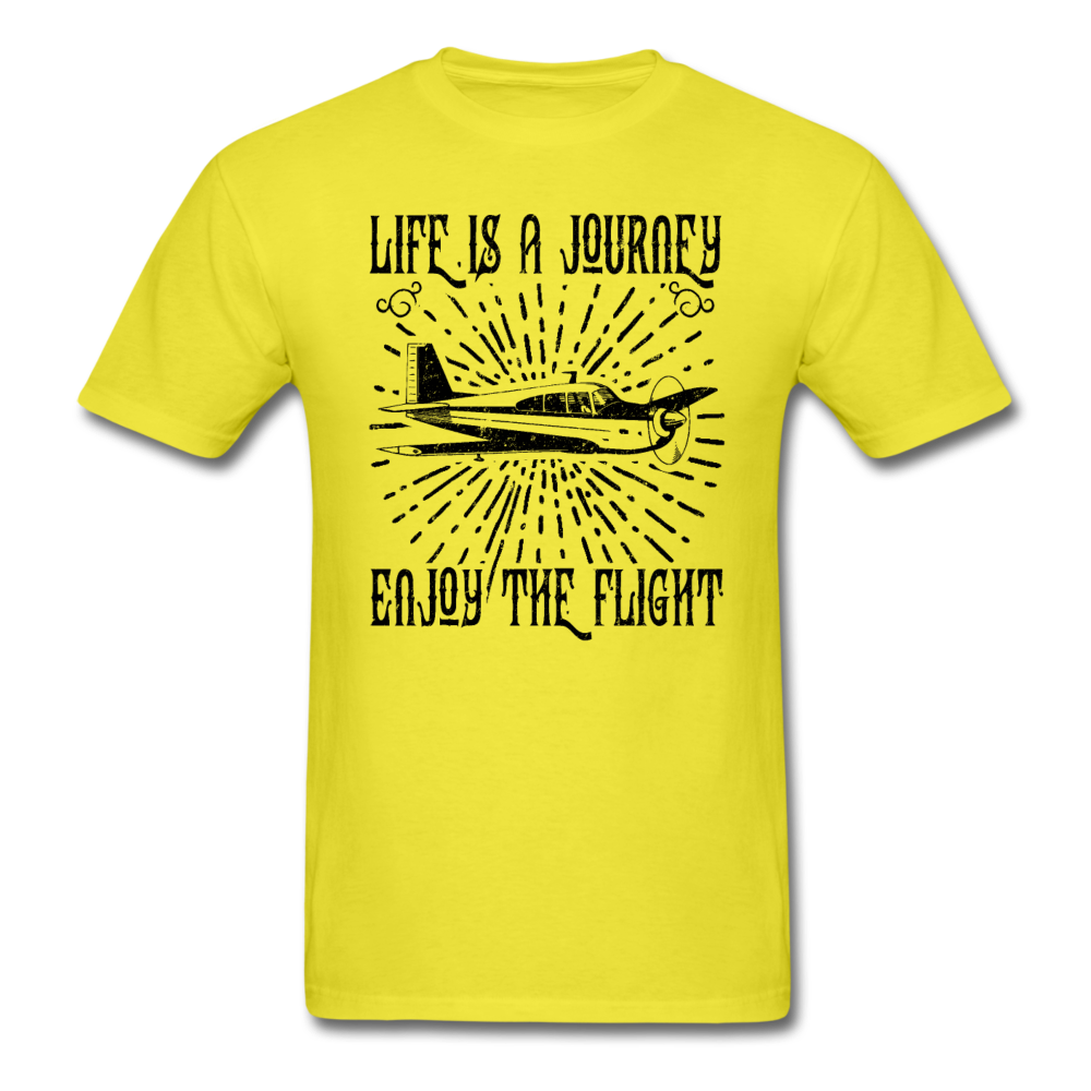 Life Is A Journey - Flight - Black - Unisex Classic T-Shirt - yellow