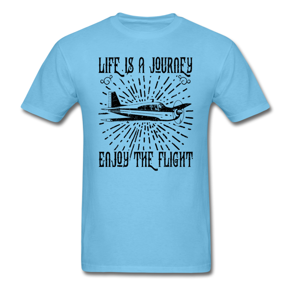 Life Is A Journey - Flight - Black - Unisex Classic T-Shirt - aquatic blue