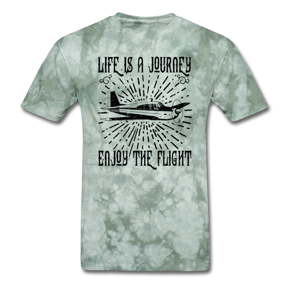 Life Is A Journey - Flight - Black - Unisex Classic T-Shirt - military green tie dye