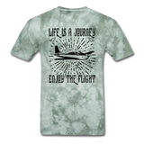 Life Is A Journey - Flight - Black - Unisex Classic T-Shirt - military green tie dye