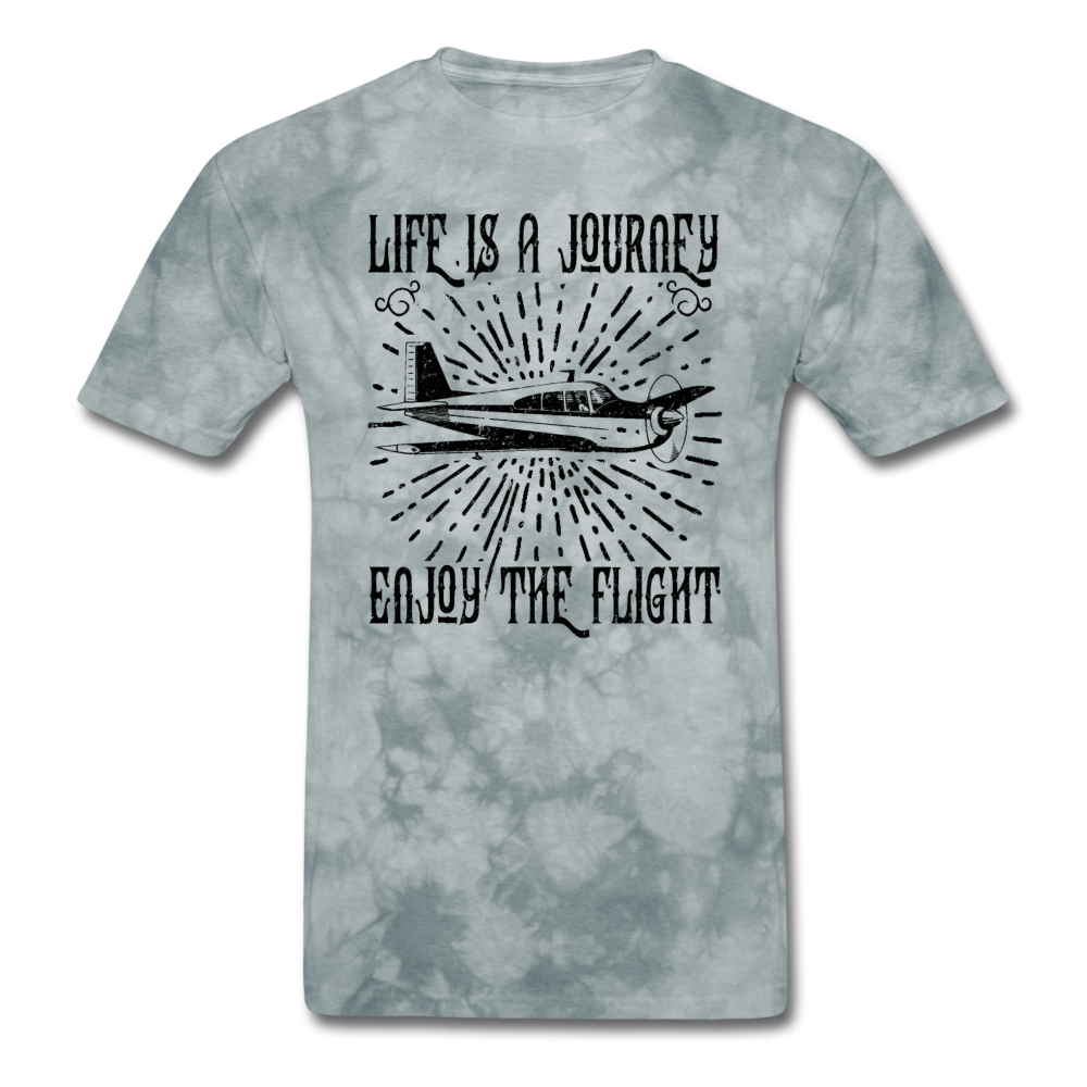 Life Is A Journey - Flight - Black - Unisex Classic T-Shirt - grey tie dye