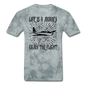 Life Is A Journey - Flight - Black - Unisex Classic T-Shirt - grey tie dye