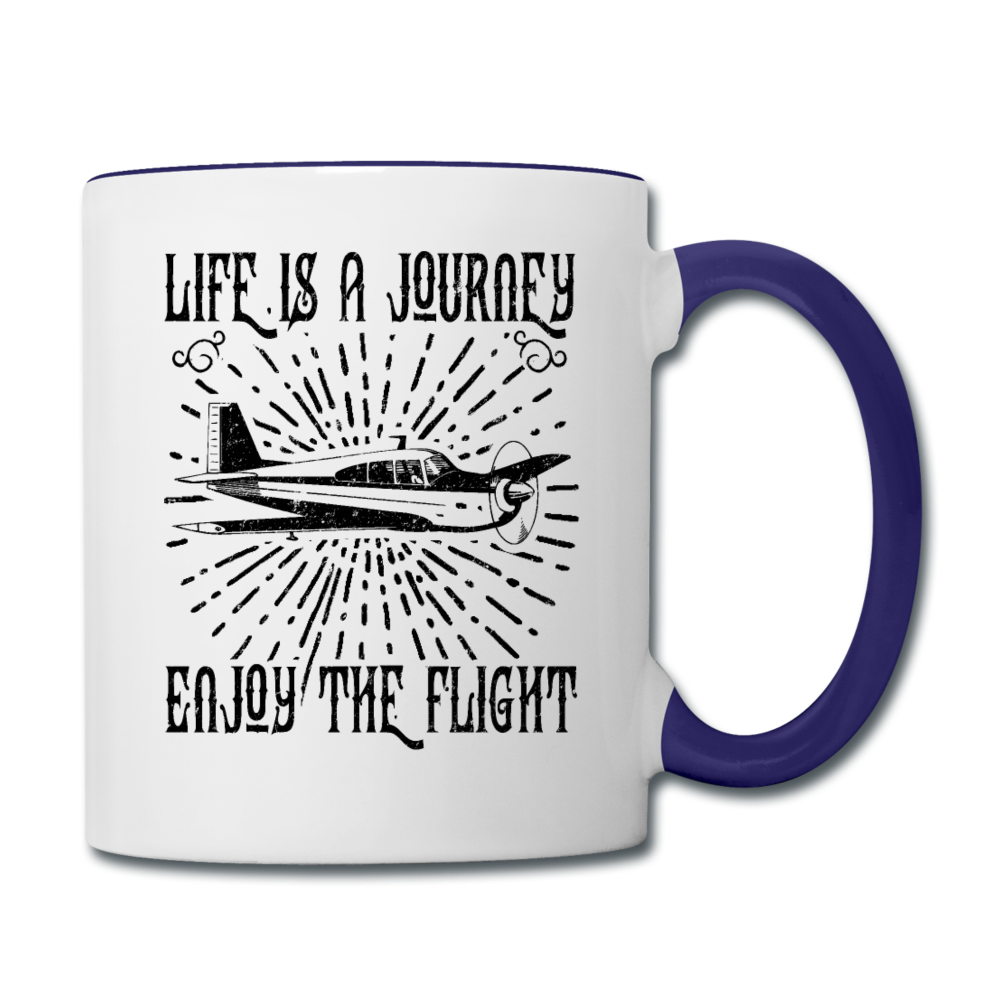 Life Is A Journey - Flight - Black - Contrast Coffee Mug - white/cobalt blue