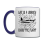 Life Is A Journey - Flight - Black - Contrast Coffee Mug - white/cobalt blue