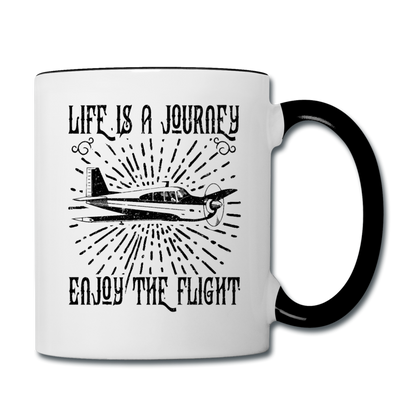 Life Is A Journey - Flight - Black - Contrast Coffee Mug - white/black