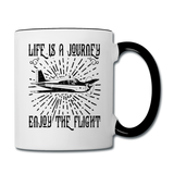 Life Is A Journey - Flight - Black - Contrast Coffee Mug - white/black