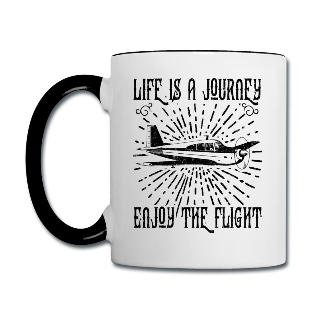 Life Is A Journey - Flight - Black - Contrast Coffee Mug - white/black