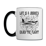 Life Is A Journey - Flight - Black - Contrast Coffee Mug - white/black