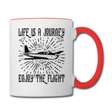 Life Is A Journey - Flight - Black - Contrast Coffee Mug - white/red