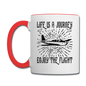 Life Is A Journey - Flight - Black - Contrast Coffee Mug - white/red