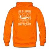 Life Is A Journey - Flight - White - Gildan Heavy Blend Adult Hoodie - orange