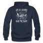 Life Is A Journey - Flight - White - Gildan Heavy Blend Adult Hoodie - navy