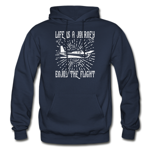 Life Is A Journey - Flight - White - Gildan Heavy Blend Adult Hoodie - turquoise