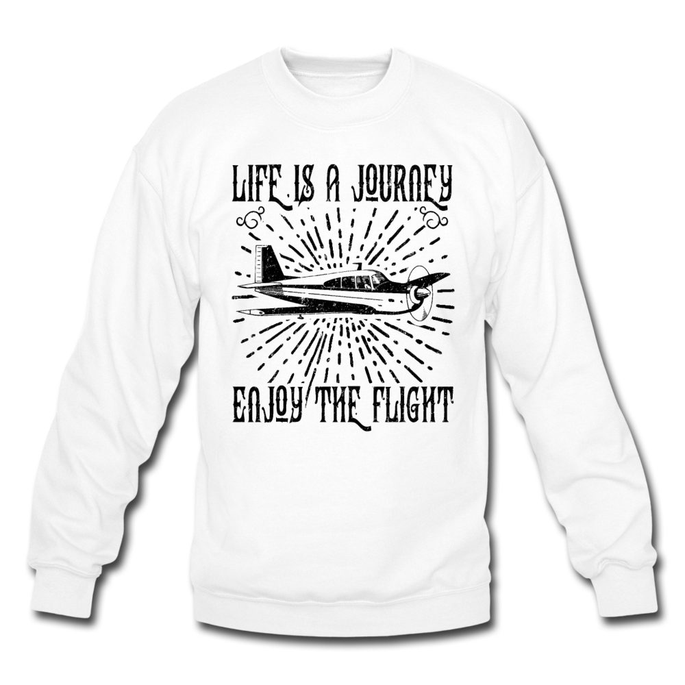 Life Is A Journey - Flight - Black - Crewneck Sweatshirt - white