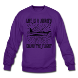 Life Is A Journey - Flight - Black - Crewneck Sweatshirt - purple