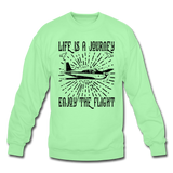 Life Is A Journey - Flight - Black - Crewneck Sweatshirt - lime