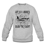 Life Is A Journey - Flight - Black - Crewneck Sweatshirt - heather gray