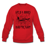 Life Is A Journey - Flight - Black - Crewneck Sweatshirt - red