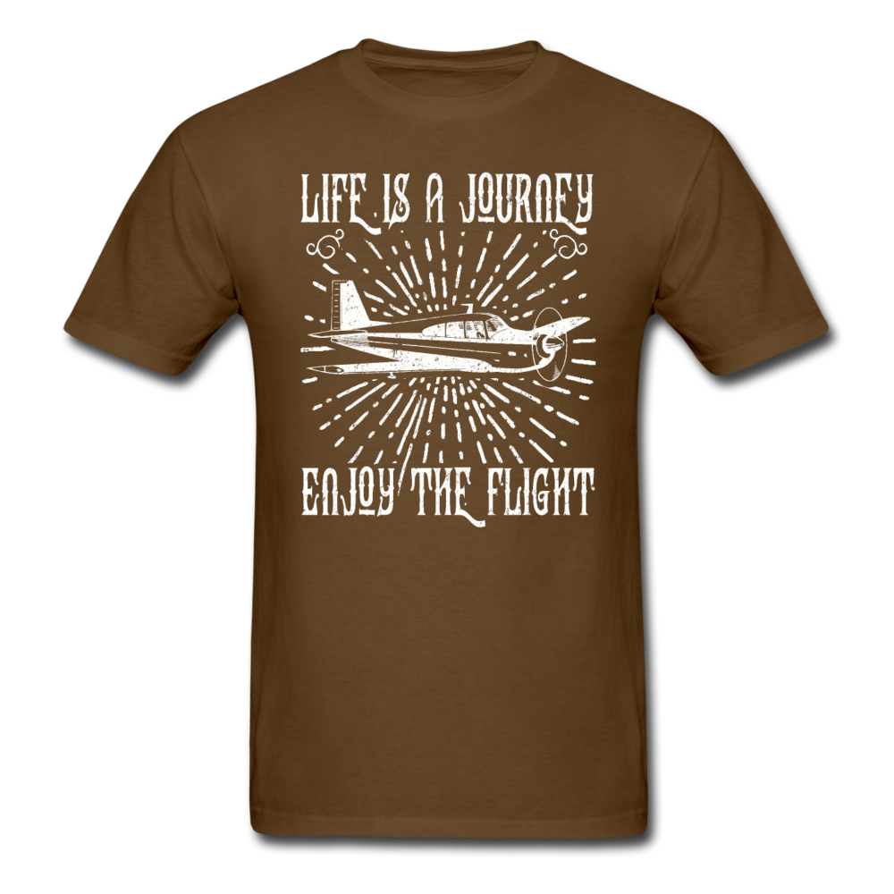 Life Is A Journey - Flight - White - Unisex Classic T-Shirt - brown