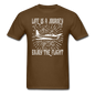 Life Is A Journey - Flight - White - Unisex Classic T-Shirt - brown