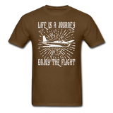 Life Is A Journey - Flight - White - Unisex Classic T-Shirt - brown