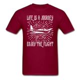 Life Is A Journey - Flight - White - Unisex Classic T-Shirt - burgundy