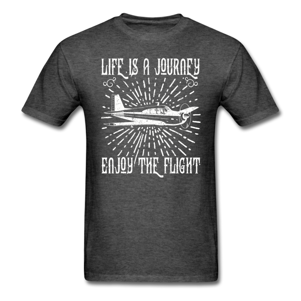 Life Is A Journey - Flight - White - Unisex Classic T-Shirt - heather black