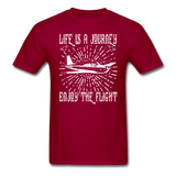 Life Is A Journey - Flight - White - Unisex Classic T-Shirt - dark red