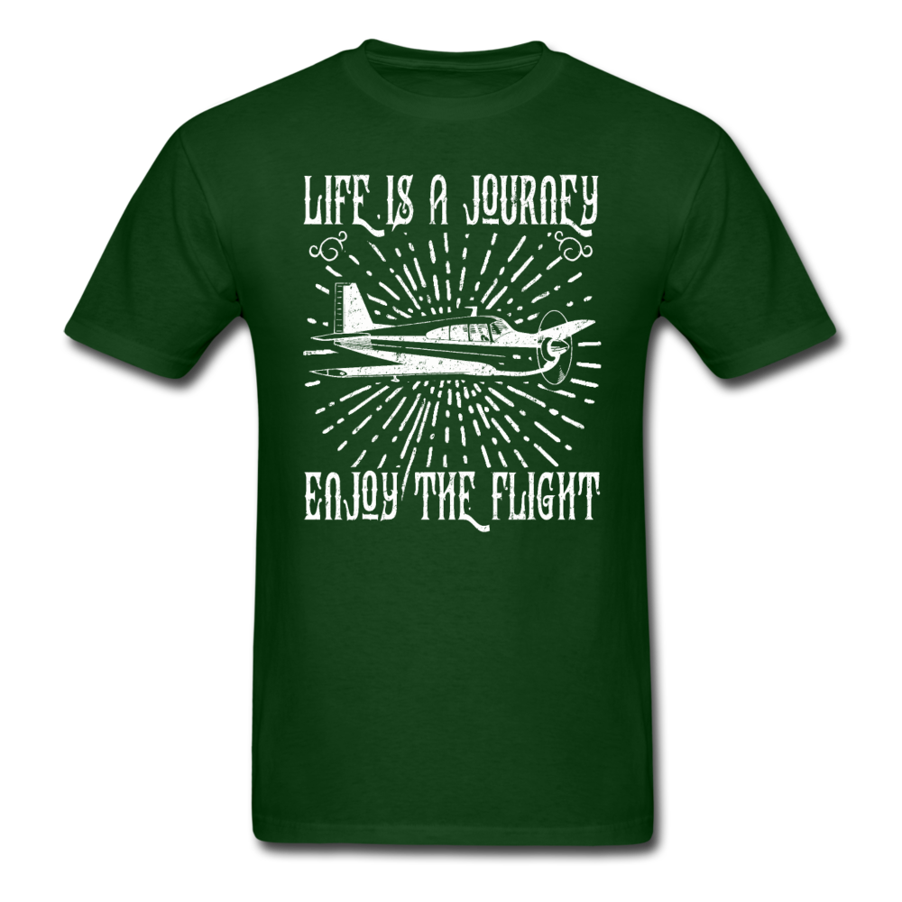 Life Is A Journey - Flight - White - Unisex Classic T-Shirt - forest green