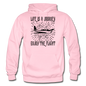 Life Is A Journey - Flight - Black - Gildan Heavy Blend Adult Hoodie - light pink