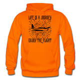 Life Is A Journey - Flight - Black - Gildan Heavy Blend Adult Hoodie - orange
