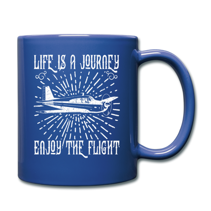 Life Is A Journey - Flight - White - Full Color Mug - royal blue