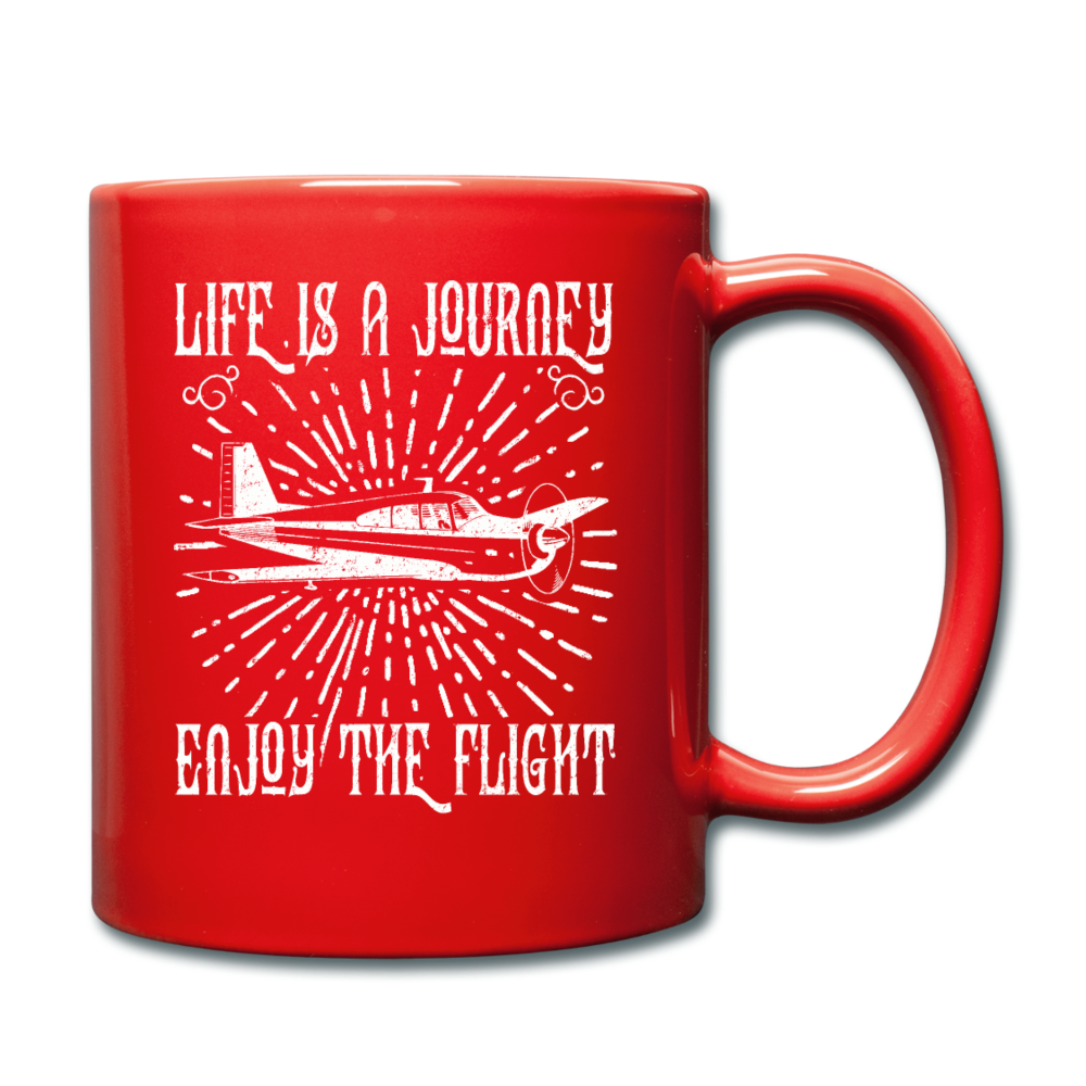 Life Is A Journey - Flight - White - Full Color Mug - red