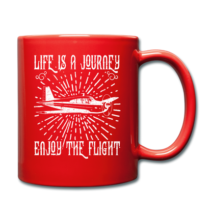 Life Is A Journey - Flight - White - Full Color Mug - red